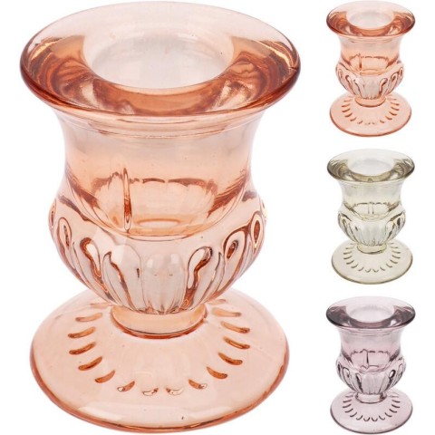 PORTACANDELA 5X6CM VETRO 3ASS